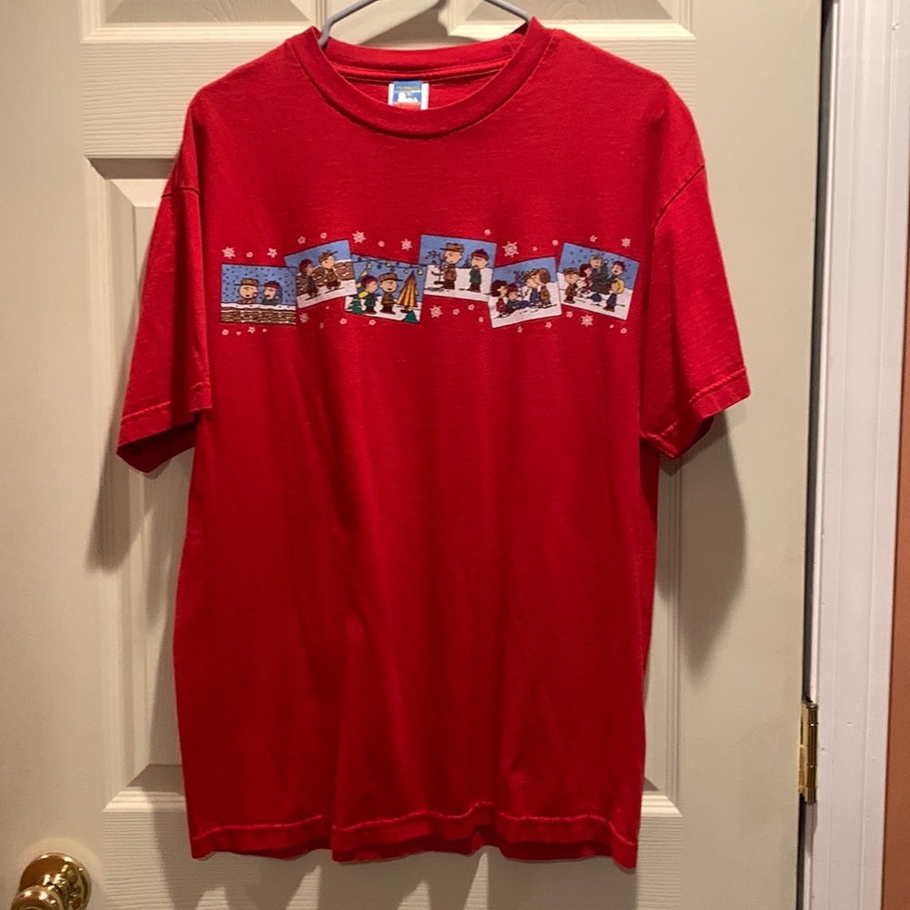 Vintage Men's Large Peanuts Charlie Brown Holiday Shirt